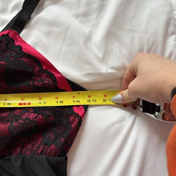 Womens Red Black Nightie Lingerie Babydoll Grunge Vampire Valentines 90s Sexy - Picture 3 of 6